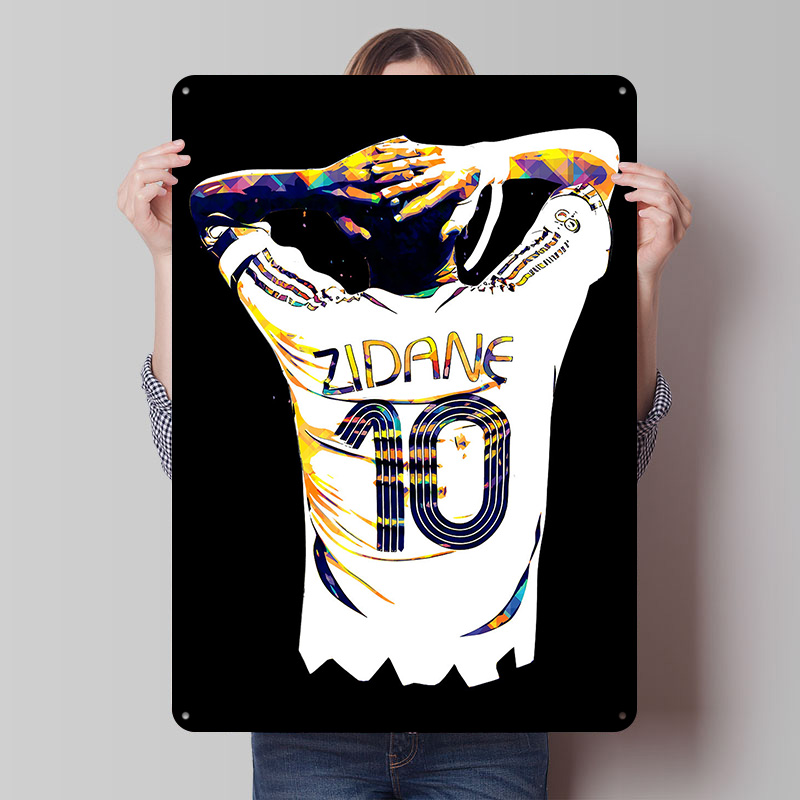 Retro Gaming Jersey - Affiche Métallique Maillot de Foot Zidane