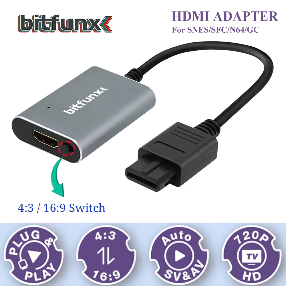 Retro Gaming Theme - Bitfunx – adaptateur vidéo 720P Svideo/AV