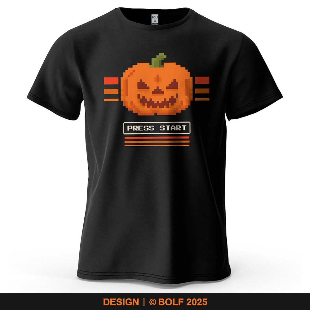 Retro Gaming Events - Halloween citrouille imprimé hommes T-Shirt 100%