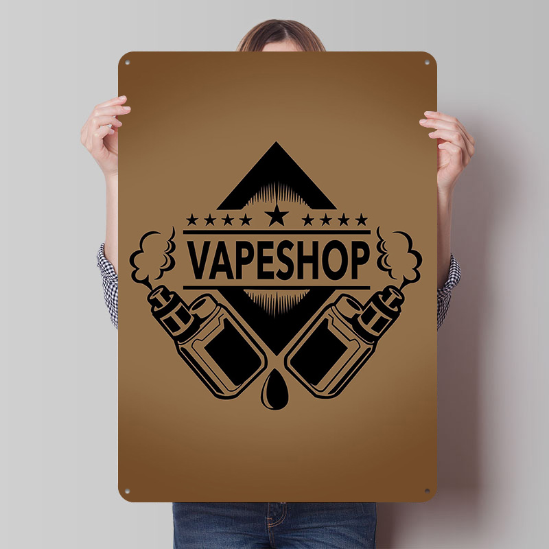 Retro Gaming Shops - Affiches en fer blanc avec Logo