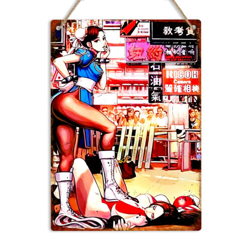 Retro Gaming Style - Plaque murale en métal Chun Li,