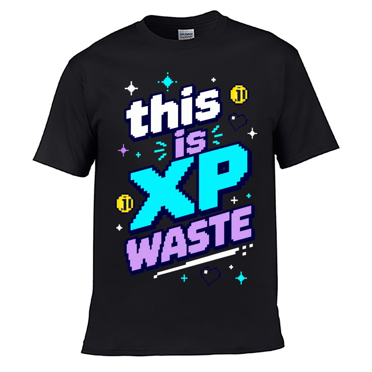 Retro Gaming Shops - T-shirt décontracté rétro à motif pixelisé