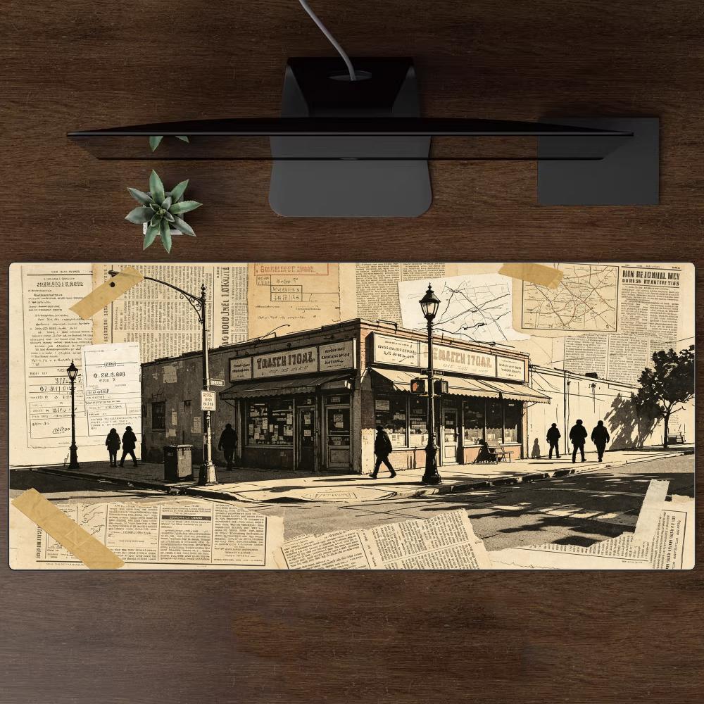 Retro Gaming Shops - Grand tapis de souris vintage avec