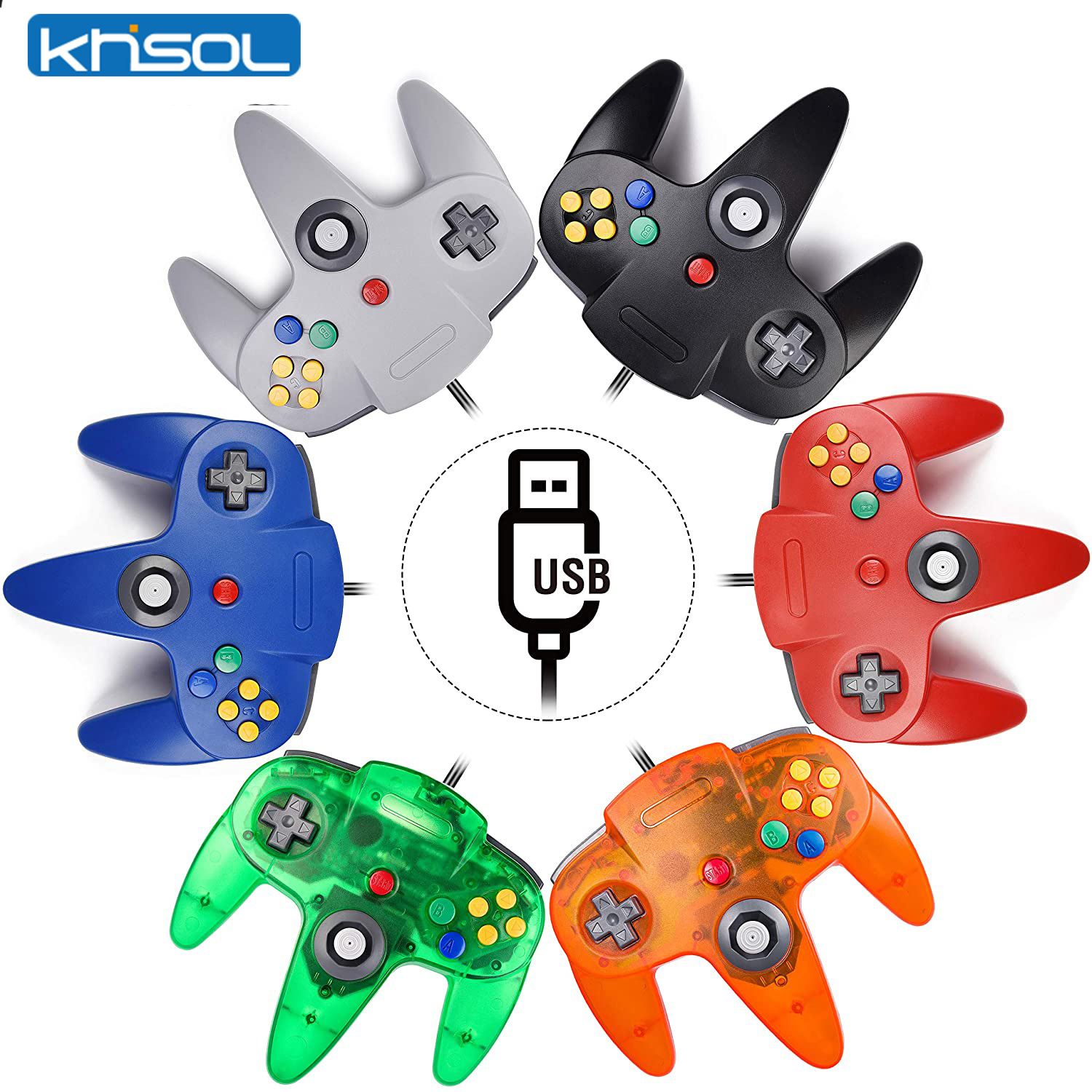 Retro Gaming Theme - N64 contrôleur classique USB filaire télécommande