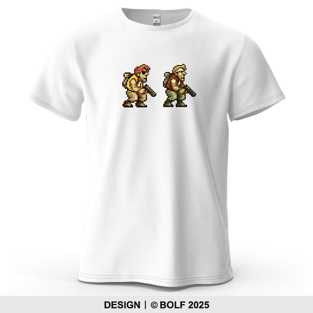 Retro Gaming Events - Pixel Character Jeu Thème Imprimé T-Shirt
