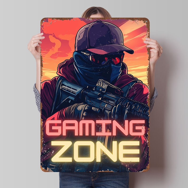 Gaming Zone – Affiche en tôle  - Retro Gaming Zone avis et prix