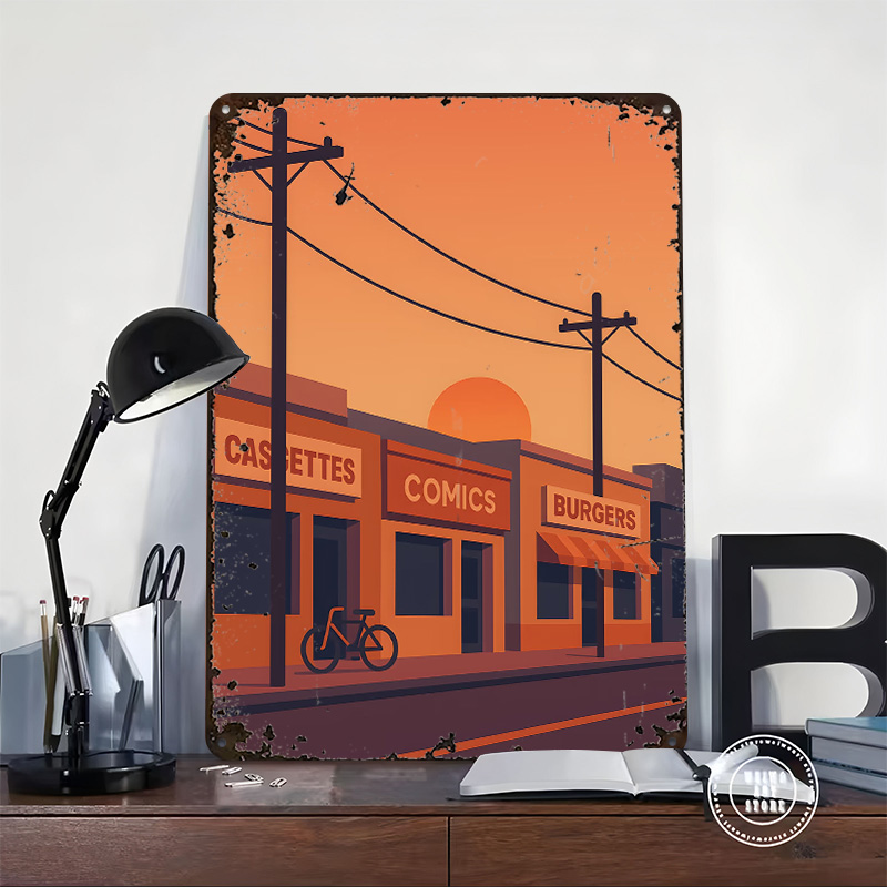 Affiche imprimée Sunset Street - Retro Gaming Shops avis et prix