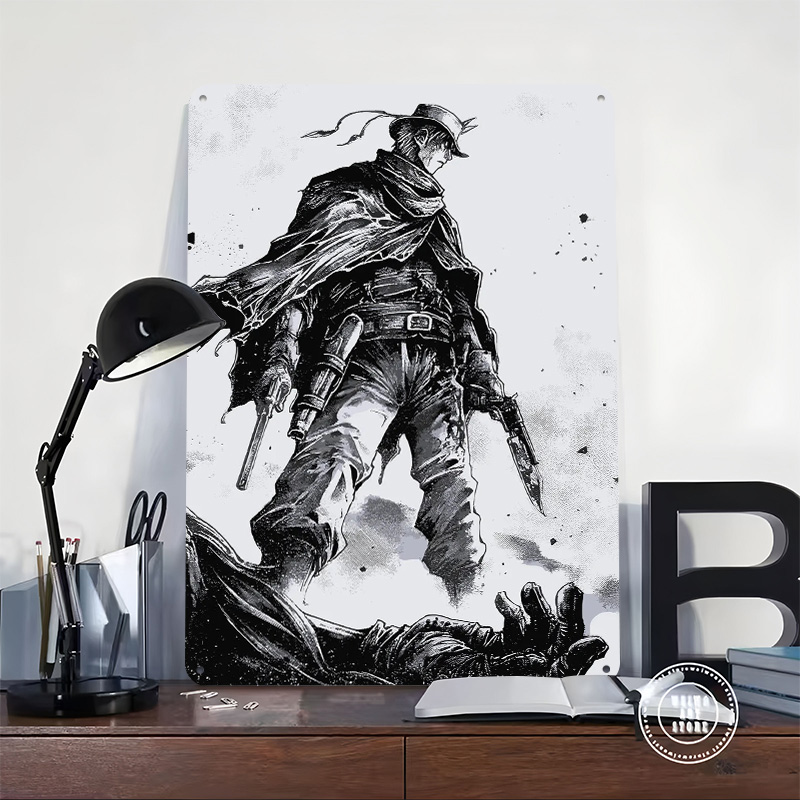 Affiche Métallique Cowboy avec - Retro Gaming Gun avis et prix