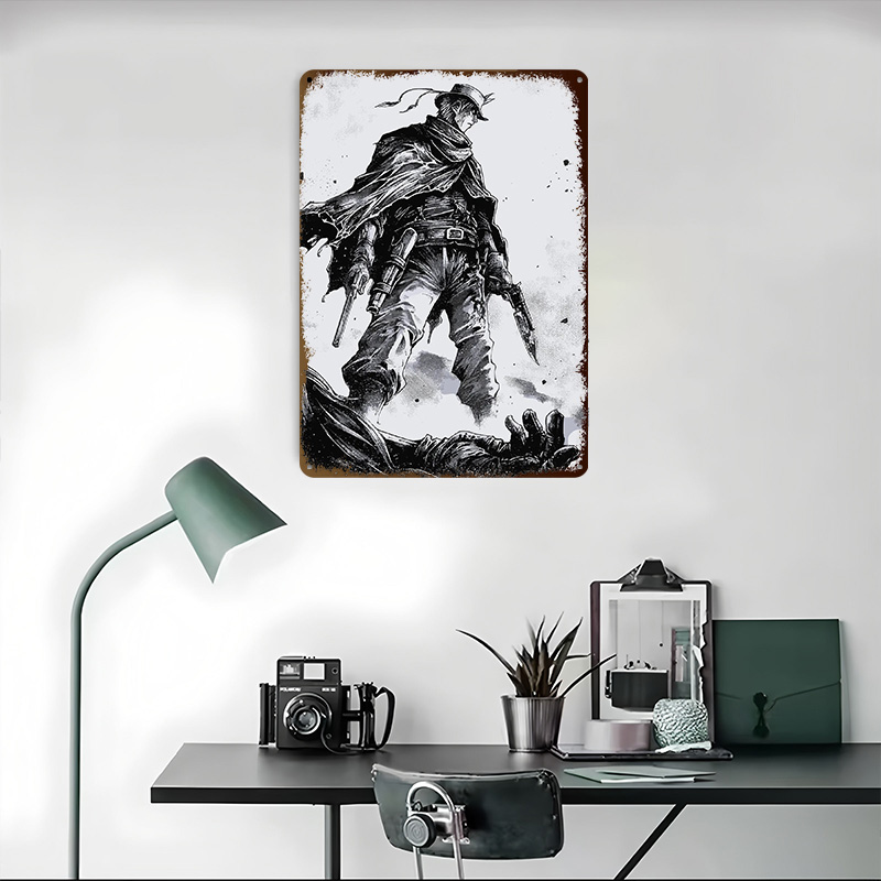 Affiche Métallique Cowboy avec - Retro Gaming Gun avis et prix